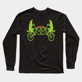 Wolf bicycle love nice cute cool colorful Long Sleeve T-Shirt